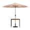 Flash Furniture Faux Teak 35" Patio Table-Tan Umbrella & Base XU-DG-UH8100-UB19BTN-GG - alternate 2